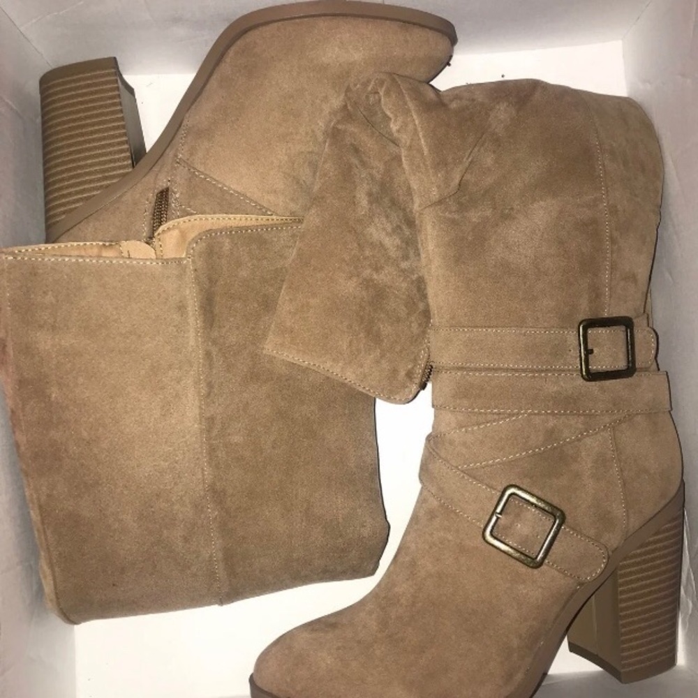 Knee high tan boots